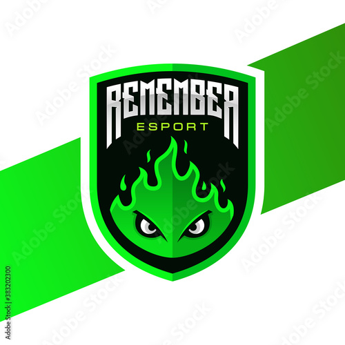 Fire Shield E-sport Logo Design Template