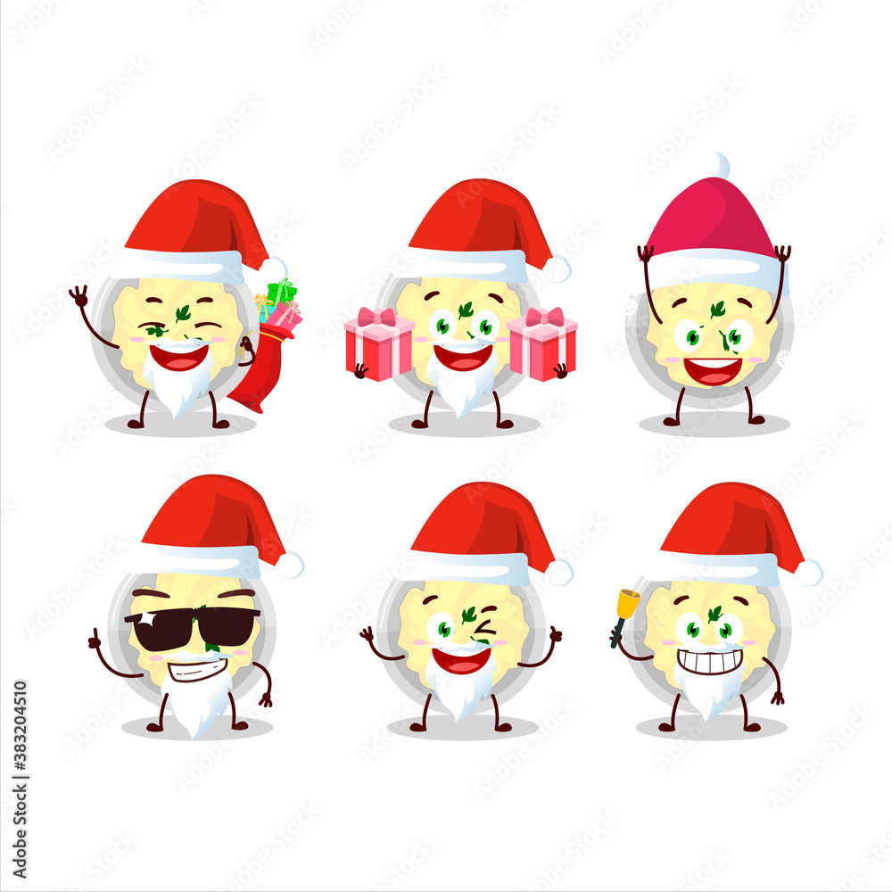 Santa Claus emoticons with mashed potatoes cartoon character Santa Claus emoticons with mashed potatoes cartoon character