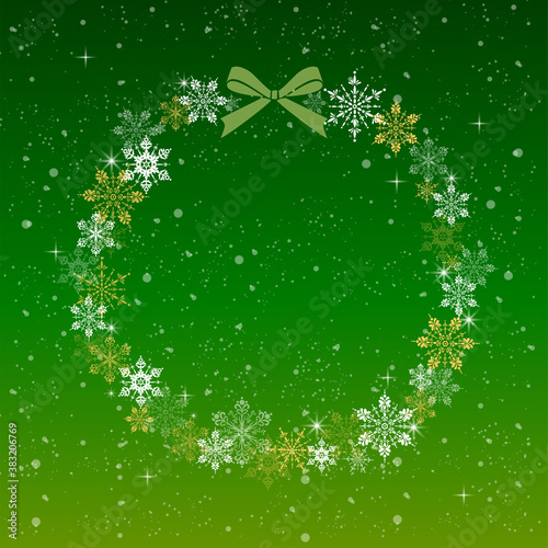 雪の結晶のクリスマスリース