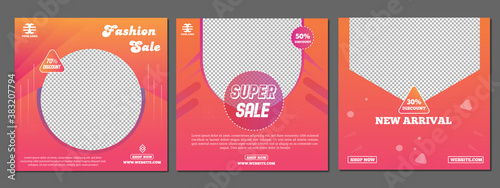 Social media post template for fashion sale promotion .
