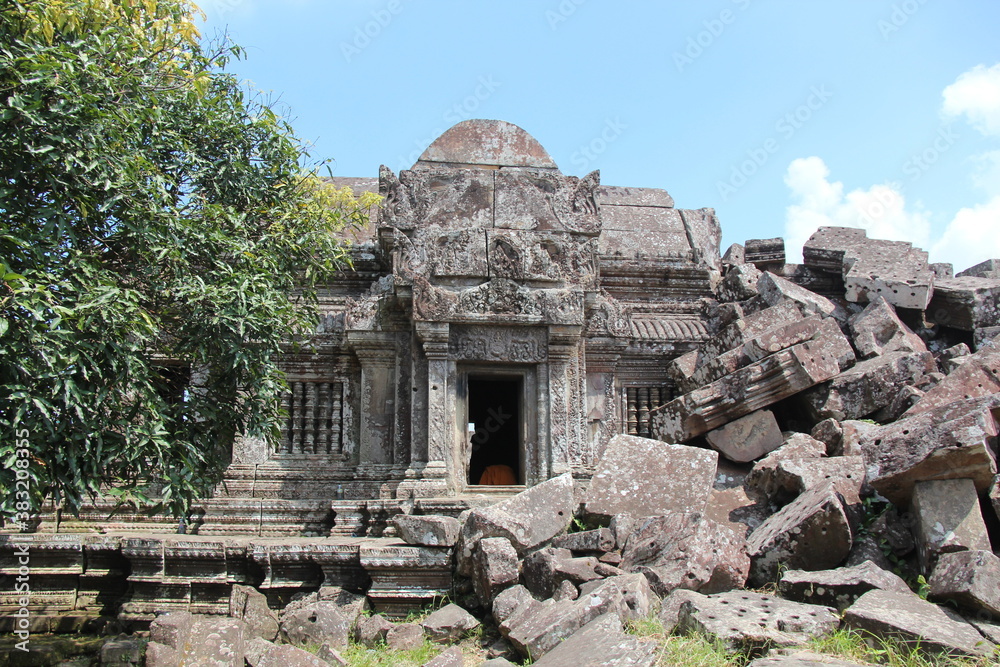 Cambodia.  Preah Vihear temple.  The temple is located on the border with Thailand.  Because of this temple, from 2008 to 2011, there was a military conflict with Thailand.  Preah Vihear province. 