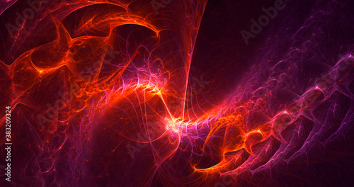 3D rendering abstract multicolor fractal light background