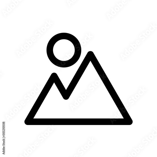 Mountain and sun icon 