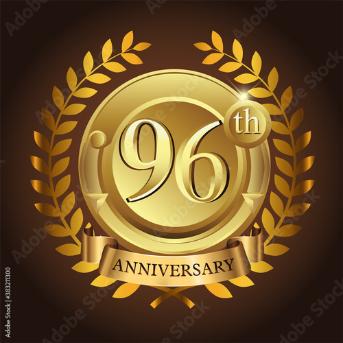 96th golden anniversary wreath ribbon logo