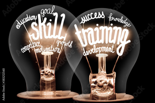Light Bulbs with Skill Training Concept