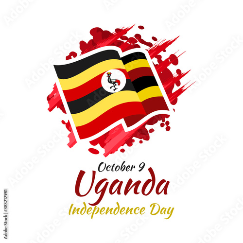 October 9  Independence day of Uganda vector illustration. Suitable for greeting card  poster and banner.