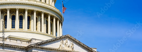 US Capitol Building with blue sky, Government building, Washington DC, USA