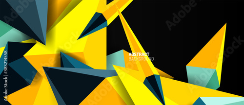 3d low poly abstract shape background vector illustration