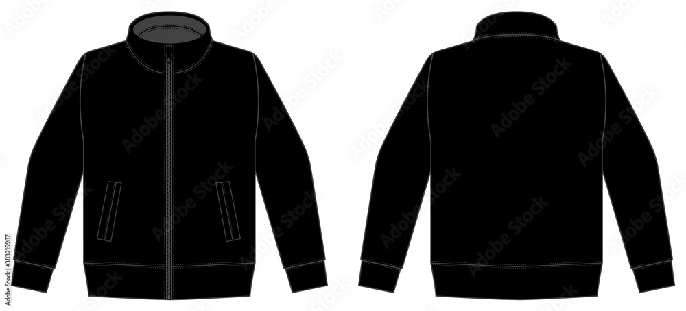 Casual jersey shirt (sports training wear ) vector illustration / black Casual jersey shirt (sports training wear ) vector illustration / black