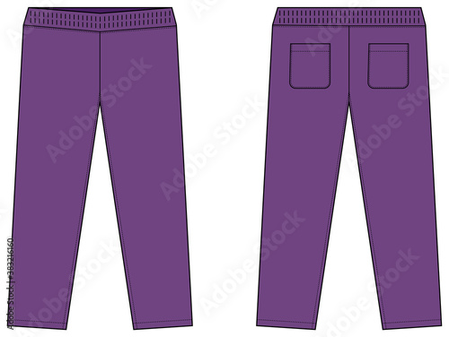 Casual jersey pants / sweat pants template vector illustration / purple
