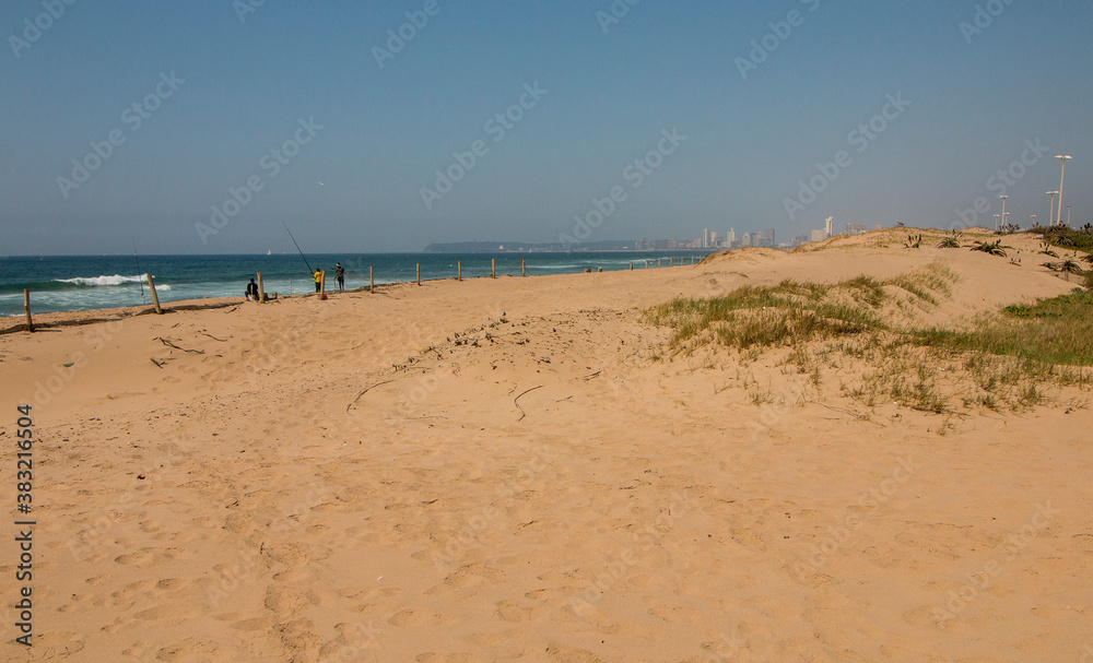 Fishermen Fishing from the Beach Shore Line in Durban South Africa Fishermen Fishing from the Beach Shore Line in Durban South Africa