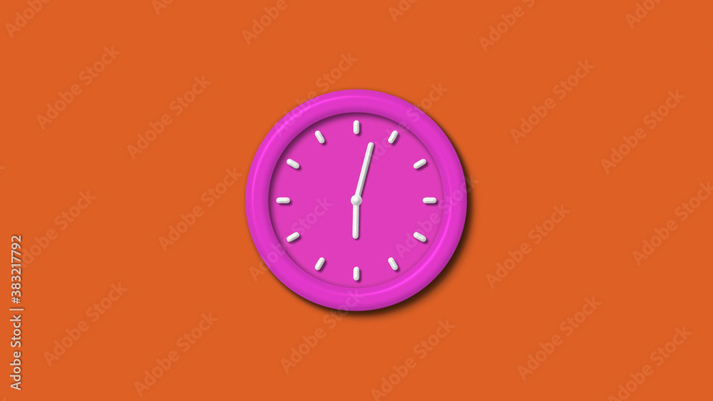 12 hours pink color 3d wall clock isolated on brown background,3d wall clock,counting down 3d wall clock 12 hours pink color 3d wall clock isolated on brown background,3d wall clock,counting down 3d wall clock