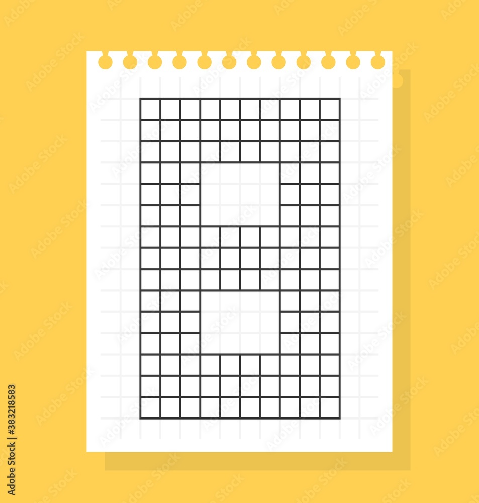 8 number on notepad sheet of squared paper, made of squares. Vector illustration 8 number on notepad sheet of squared paper, made of squares. Vector illustration