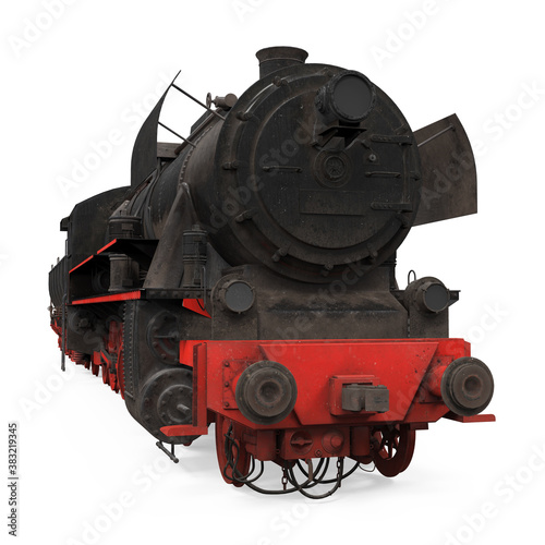 Old Steam Locomotive Isolated