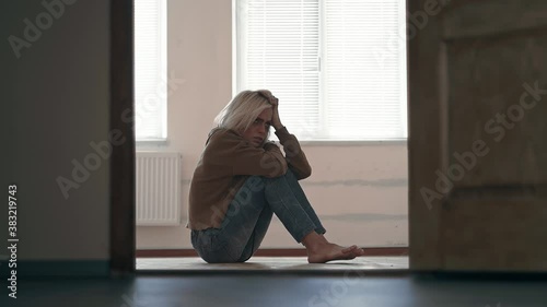 Wallpaper Mural Nervous drug addict woman in pain Torontodigital.ca