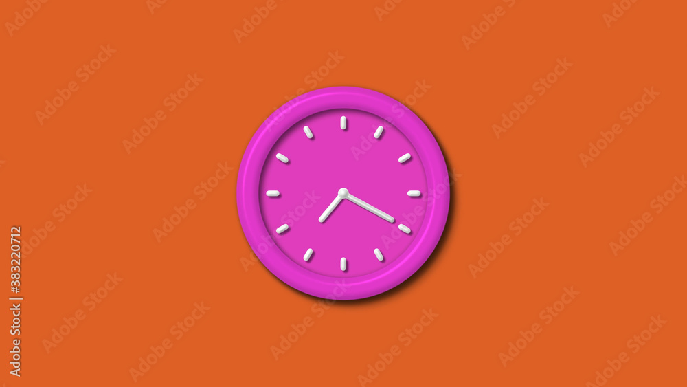 12 hours pink color 3d wall clock isolated on brown background,3d wall clock,counting down 3d wall clock 12 hours pink color 3d wall clock isolated on brown background,3d wall clock,counting down 3d wall clock