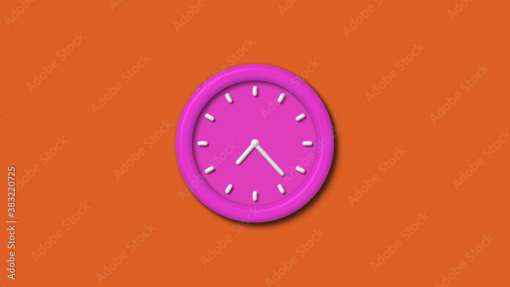 12 hours pink color 3d wall clock isolated on brown background,3d wall clock,counting down 3d wall clock 12 hours pink color 3d wall clock isolated on brown background,3d wall clock,counting down 3d wall clock