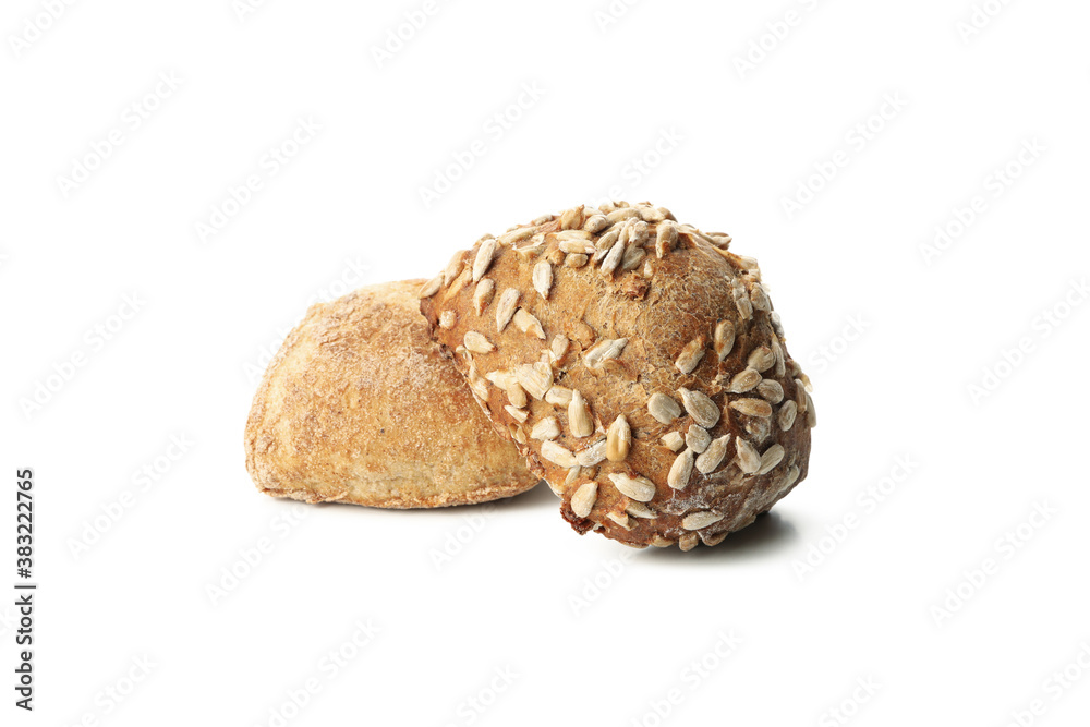Fresh baked buns isolated on white background Fresh baked buns isolated on white background