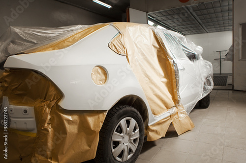 Schilderij op canvas Garage painting car service