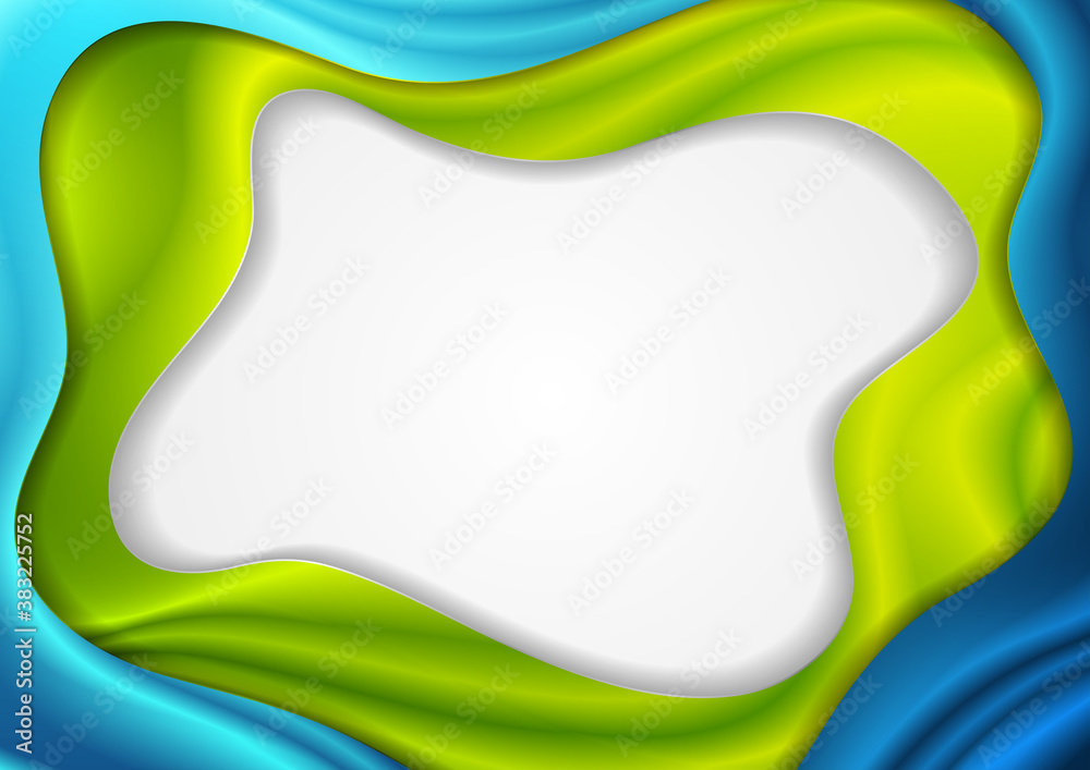 Blue and green liquid glossy waves abstract elegant background. Corporate vector design Blue and green liquid glossy waves abstract elegant background. Corporate vector design