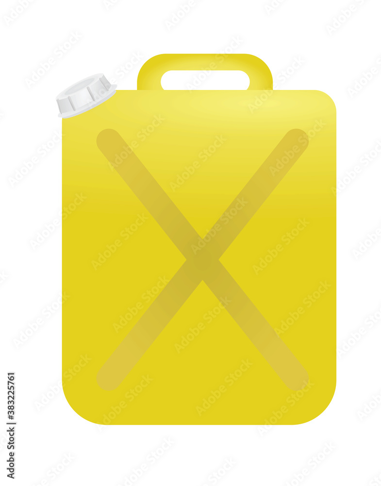 Yellow blank gas or liquid container. vector