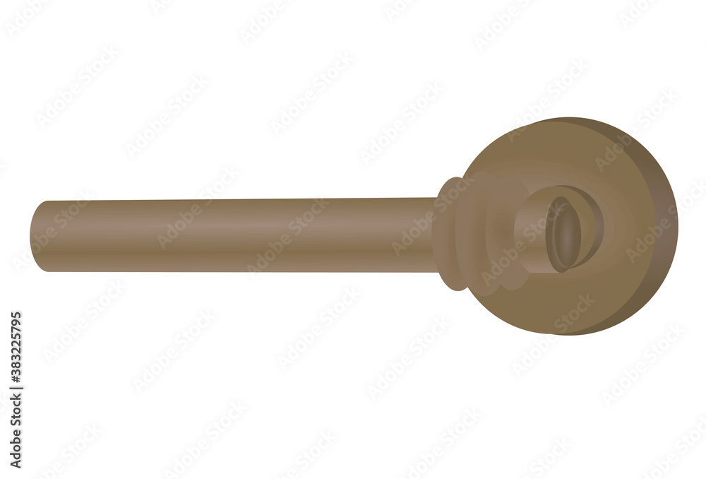 Chrome door handle. vector illustration Chrome door handle. vector illustration