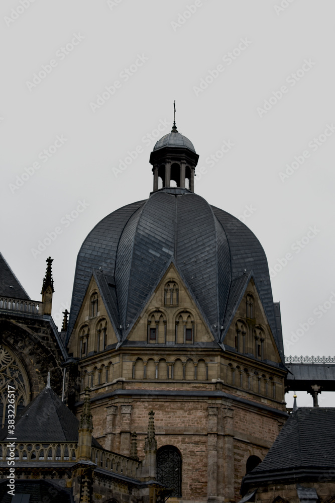 Famous cathedral in Aachen in Germany, The Palatine octagonal  Chapel part of the Aachen Palace  in Germany