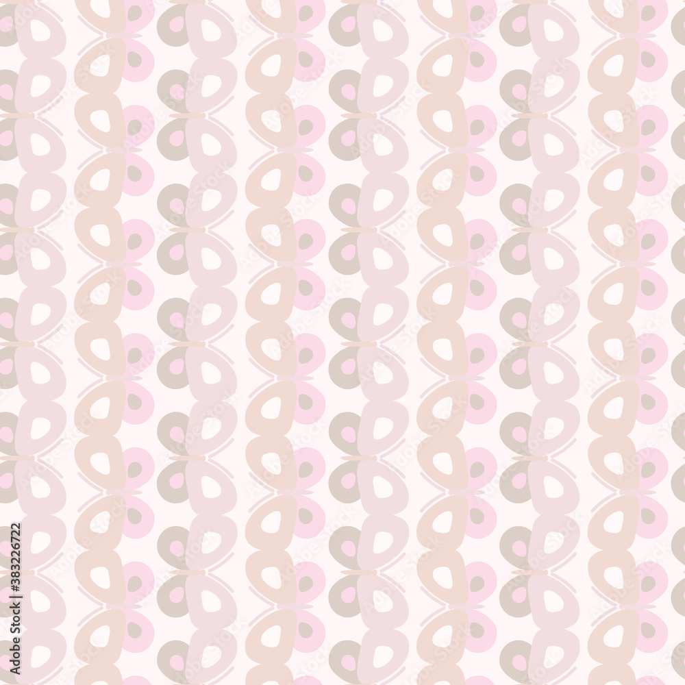 Nude stripe vector pattern with butterflies. Nude stripe vector pattern with butterflies.