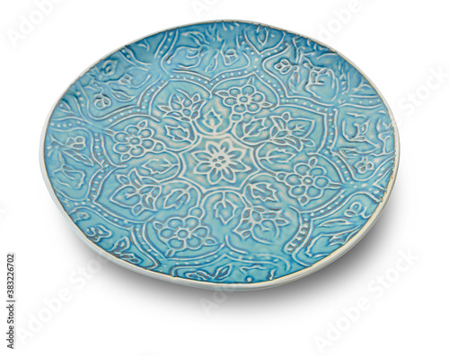 empty kitchen plates with clipping path