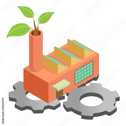 Eco industry icon. Isometric illustration of eco industry vector icon for web