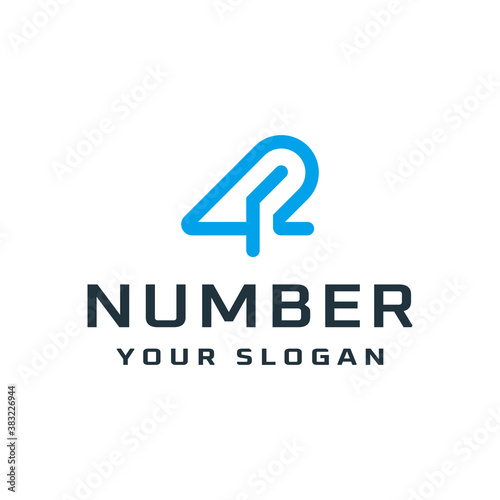 Number 42 logo design with rounded lines style. Minimalist and modern for companies, businesses, and brands.