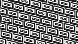 Many black cassette tapes on white background.3d illustration for background.