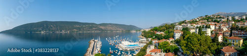 Panoramic view of harbor of Herceg Novi, Montenegro
