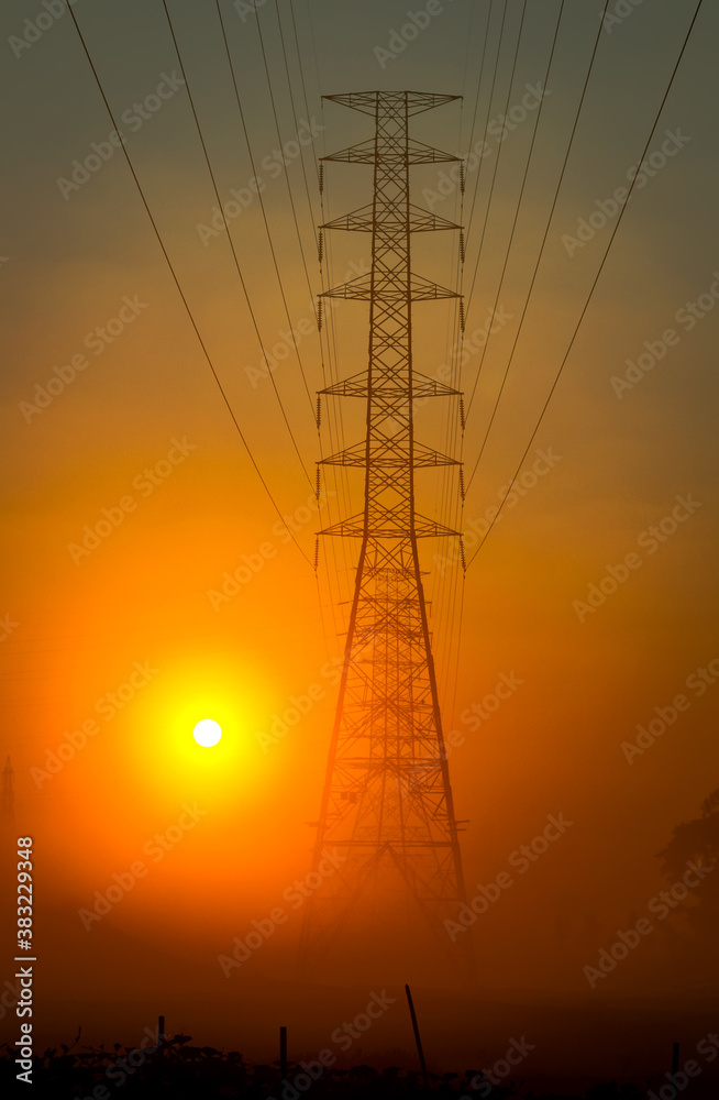 Fototapeta premium Sunrise Morning View At Brahmanbaria Bangladesh