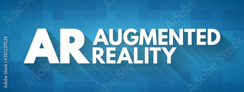 AR - Augmented Reality acronym, technology concept background