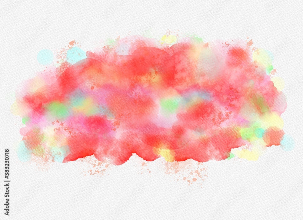 Abstract watercolor drawing on white background. Graphic design elements. Painted in red color.