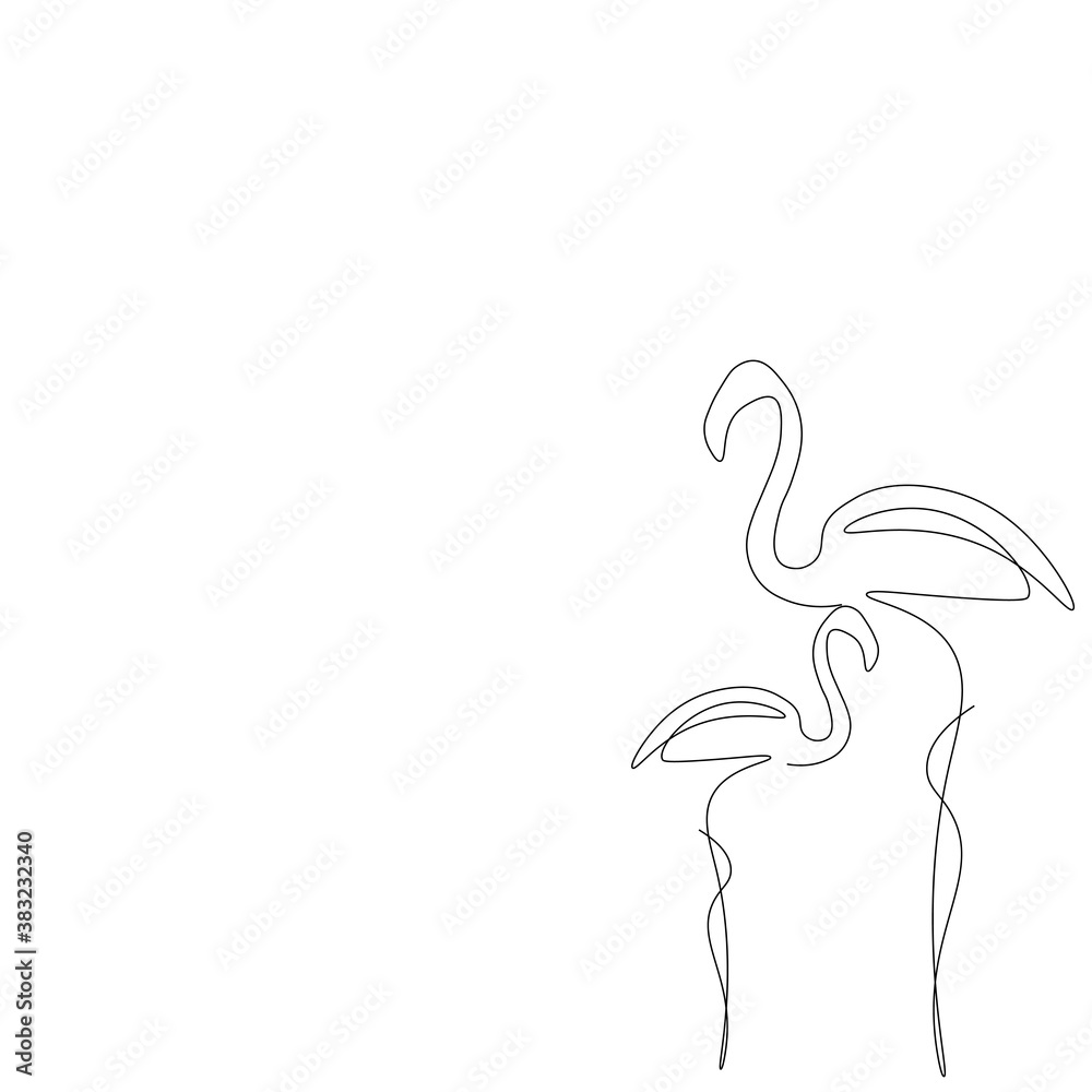 Fototapeta premium Flamingo birds silhouette vector illustration