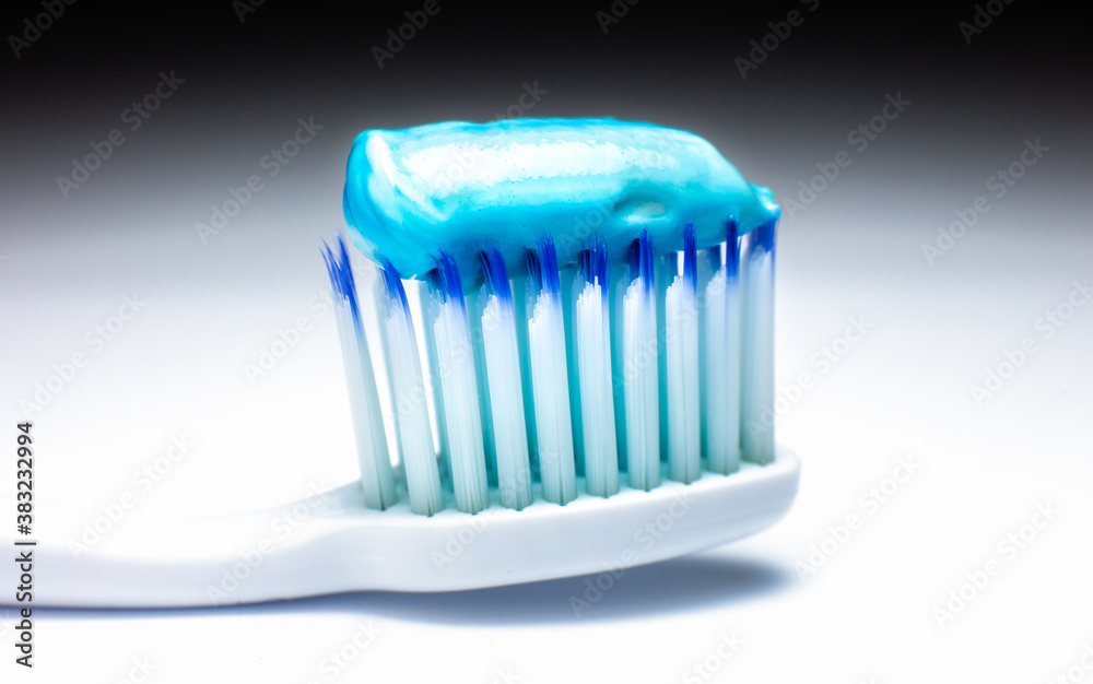 Toothbrush with toothpaste close up. Cleaning teeth concept. Toothbrush with toothpaste close up. Cleaning teeth concept.