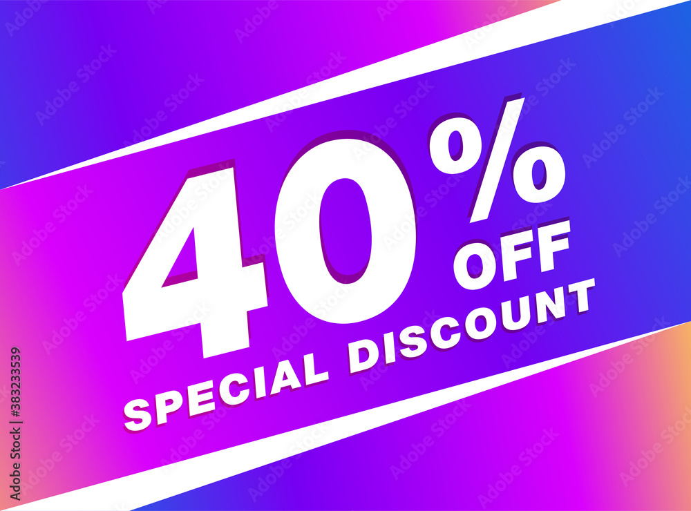 40% OFF Sale Discount Banner. Discount offer price tag. 40% OFF Special Discount offer 40% OFF Sale Discount Banner. Discount offer price tag. 40% OFF Special Discount offer