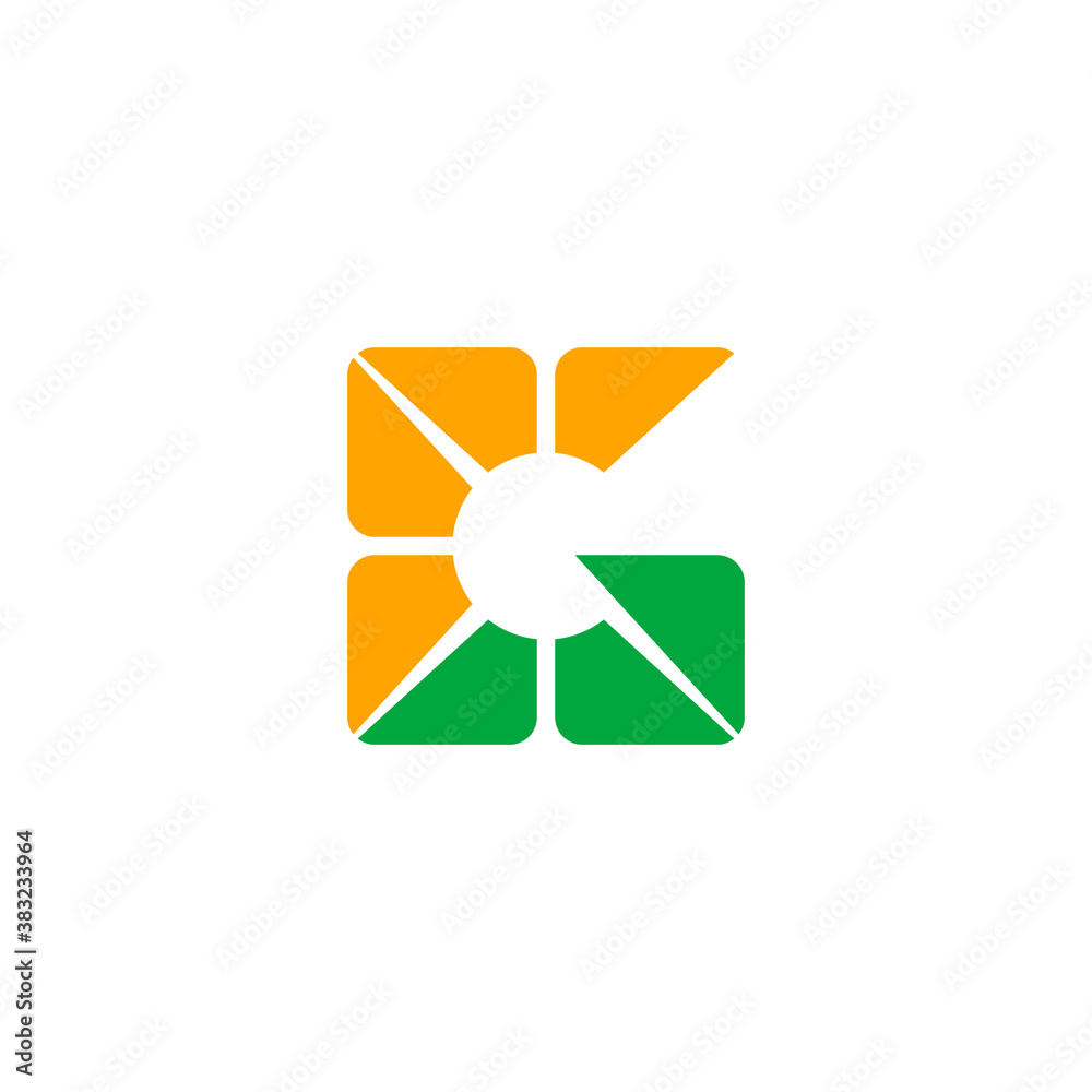 letter g logo with sunshine in a square shape letter g logo with sunshine in a square shape