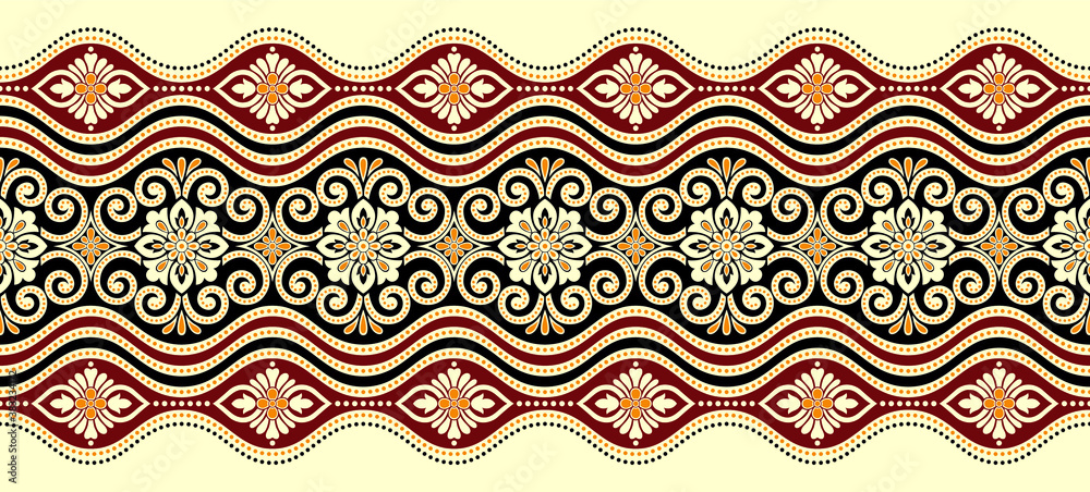 Vetor de Seamless vector floral border design do Stock | Adobe Stock