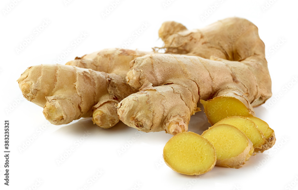 ginger on white background ginger on white background