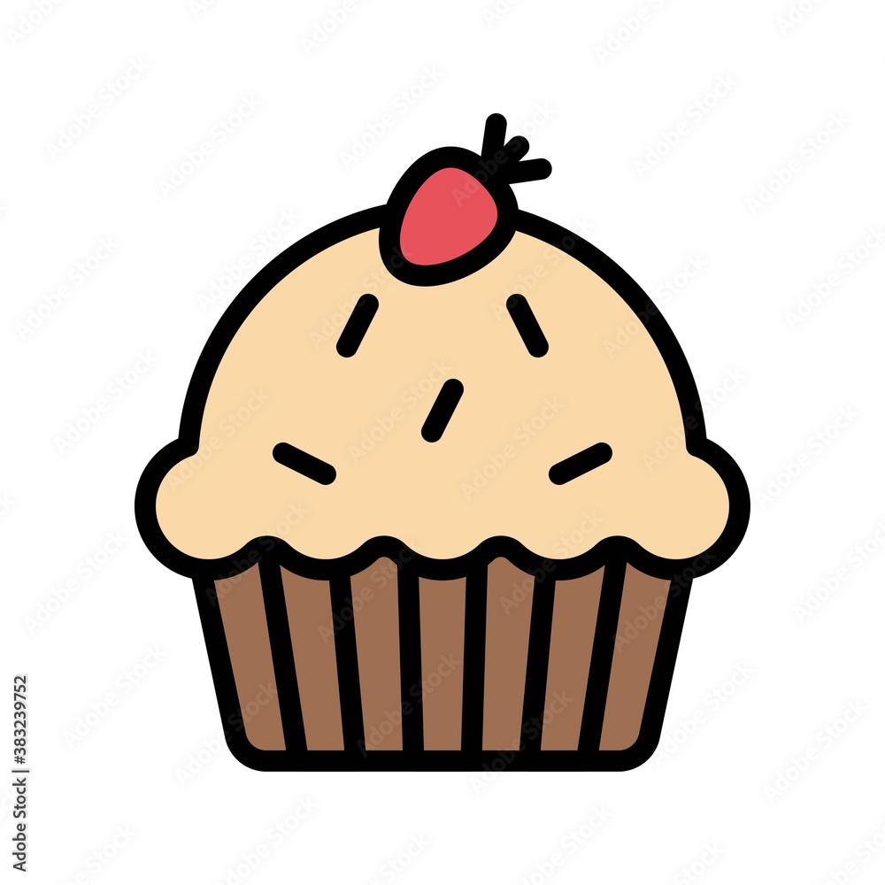 bakery shop icons related baked cup cake with cup vectors with editable stroke, bakery shop icons related baked cup cake with cup vectors with editable stroke,