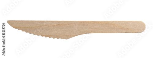 Wooden knife isolated on white background with clipping path