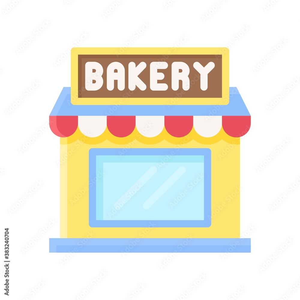 bakery shop icons related bakery shop or building with board vectors in flat style, bakery shop icons related bakery shop or building with board vectors in flat style,