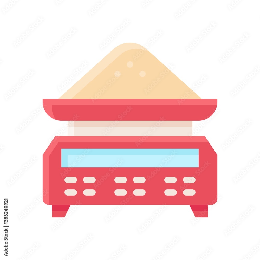 bakery shop icons related whight scale with wheat vectors in flat style,