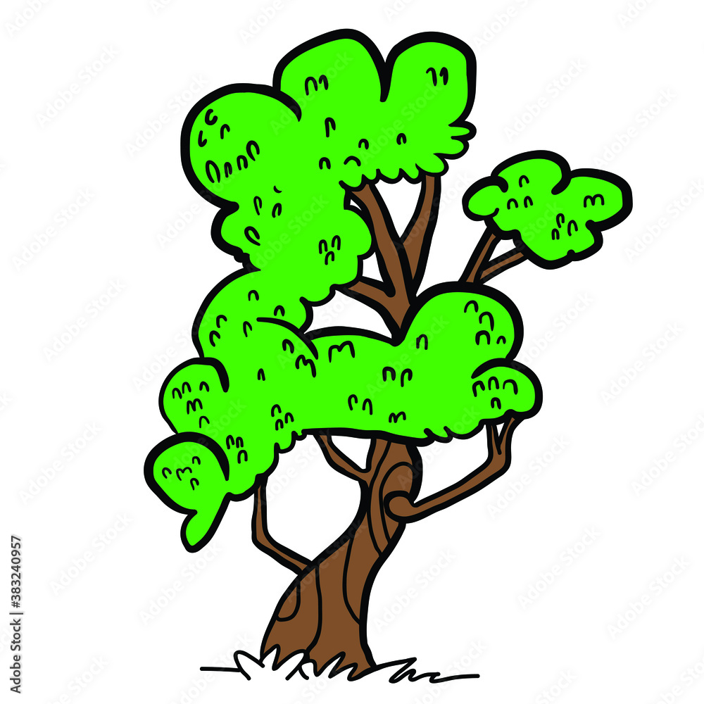 tree cartoon illustration isolated on white tree cartoon illustration isolated on white