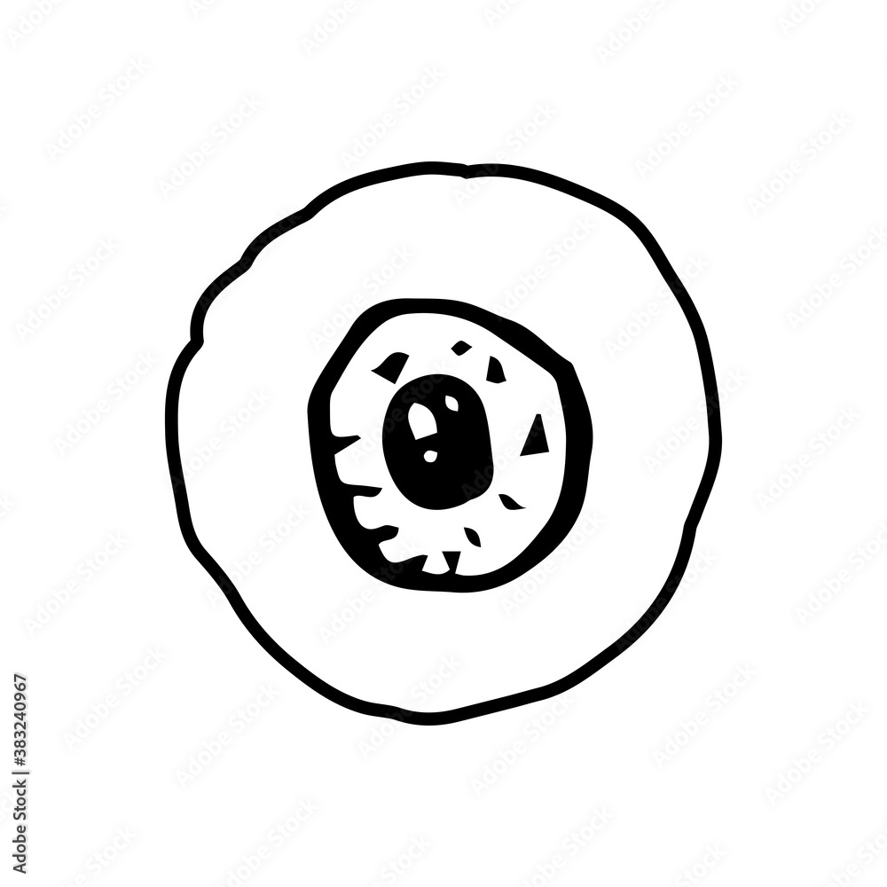 Fototapeta premium Halloween eye doodle element. Isolated vector illustration for october holiday design