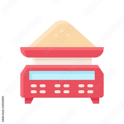 Obraz na płótnie bakery shop icons related whight scale with wheat vectors in flat style, w salonie