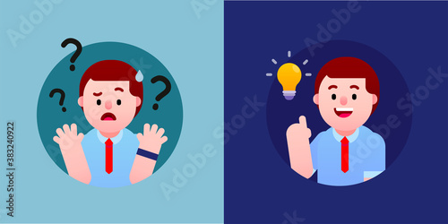 Businessman solving problems and finding solutions